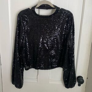 Black Sequin Top